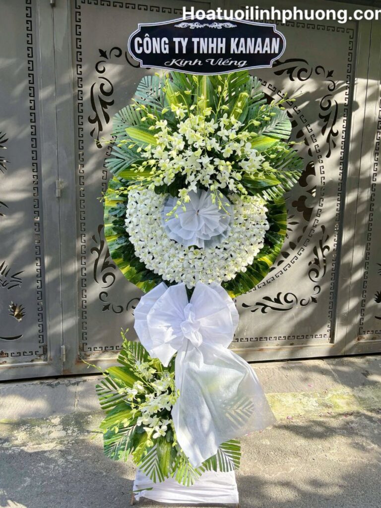 Lẵng Hoa Viếng Tang Lan Trắng