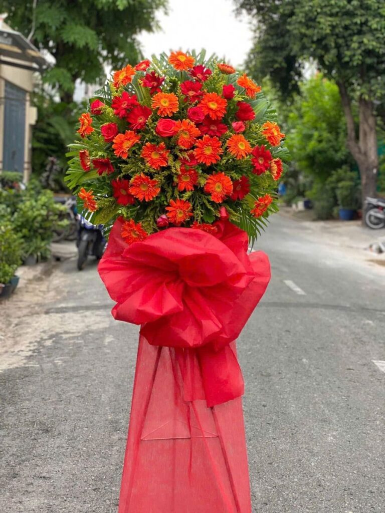Kệ Hoa Khai Trương Hoa Đồng Tiền