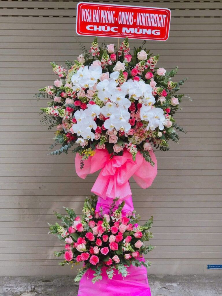 Kệ Hoa Khai Trương Hoa Hồng Mix Lan Hồ Điệp