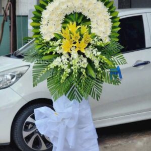 Vòng Hoa Cúc Trắng Thành Kính